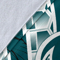 Tahiti Polynesian Premium Blanket - Summer Plumeria (Turquoise) - Polynesian Pride