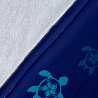 Hawaiian Sea Turtle Symbol Palm Premium Blanket - Polynesian Pride
