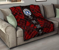 Northern Mariana Islands Premium Quilt - Northern Mariana Islands Seal Polynesian Red Tattoo - Polynesian Pride