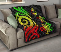 Guam Polynesian Premium Quilt - Reggae Tentacle Turtle - Polynesian Pride