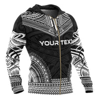 Guam Polynesian Chief Custom Zip up Hoodie Black Version - Polynesian Pride