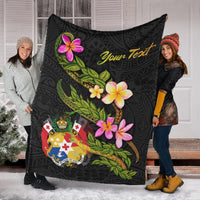 Tonga Polynesian Custom Personalised Blanket - Plumeria Tribal - Polynesian Pride