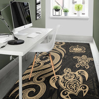 Samoa Area Rug - Gold Tentacle Turtle - Polynesian Pride