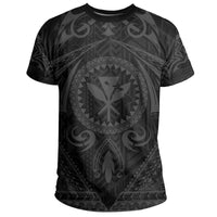 Hawaii Map Kanaka Turtle Polynesian T Shirt Circle Style Grey - Polynesian Pride