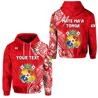 Custom Tonga Coat of Arms Hoodie Simple Vibes Bright Red LT8 Red - Polynesian Pride