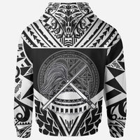 American Samoa Hoodie Unique Eagle Feather Texture Black - Polynesian Pride