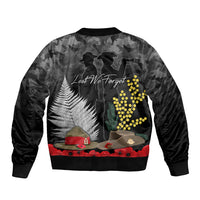 ANZAC DAY Bomber Jacket Camo Style - Slouch Hats Mix Silver Fern Golden Wattle LT7 - Polynesian Pride