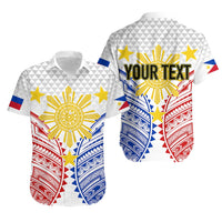 Personalised Philippines Independence Day Hawaiian Shirt Tribal Sun and Stars Ver 01 LT7 White - Polynesian Pride