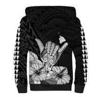 (Custom Personalised) Hawaii Shaka Sign Sherpa Hoodie Black Version LT9 - Polynesian Pride