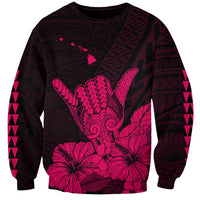 Hawaii Shaka Sign Sweatshirt Pink Version LT9 Unisex Pink - Polynesian Pride