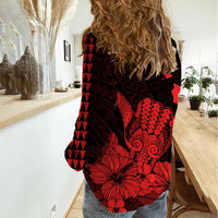 Hawaii Shaka Sign Women Casual Shirt Red Version LT9 - Polynesian Pride
