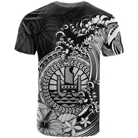 Polynesian Tahiti Island T Shirt The Wave of Water Black LT9 - Polynesian Pride