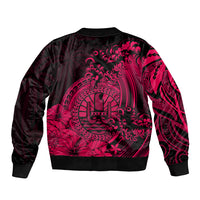 Polynesian Tahiti Island Bomber Jacket The Wave of Water - Pink LT9 - Polynesian Pride