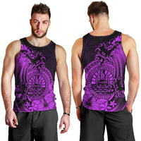 Polynesian Tahiti Island Men Tank Top The Wave of Water - Purple LT9 - Polynesian Pride