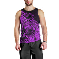 Polynesian Tahiti Island Men Tank Top The Wave of Water - Purple LT9 - Polynesian Pride
