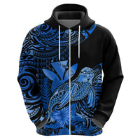 Custom Hawaii Monk Seal Hoodie Polynesian Kakau With Kanaka Blue LT14 - Polynesian Pride