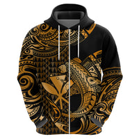 Custom Hawaii Hammerhead Shark Hoodie Polynesian Kakau With Kanaka Gold LT14 - Polynesian Pride