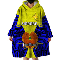 (Custom Personalised) Papua New Guinea Wearable Blanket Hoodie Morobe Province Mix Coat Of Arms Polynesian Art LT14 - Polynesian Pride
