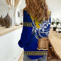 Personalised Tokelau Women Casual Shirt Tokelauan Tatau Plumeria Special Style LT14 - Polynesian Pride