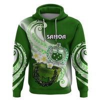Custom Samoa Hoodie Ula Fala Kava Bowl Plumeria Polynesian Green LT14 - Polynesian Pride