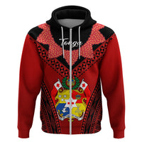 Custom Tonga Heilala Flowers Hoodie Tongan Ngatu Black Special Verison LT14 - Polynesian Pride