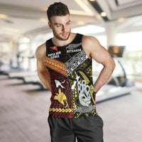 New Zealand And Papua New Guinea Men Tank Top Together - Yellow LT8 - Polynesian Pride