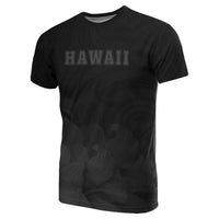 Hawaii State Hibiscus Gray Polynesian T Shirt Floral Style - Polynesian Pride
