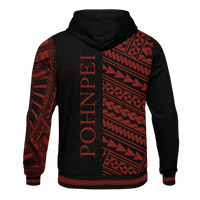Pohnpei Hoodie Micronesian Portion Red Version - Polynesian Pride