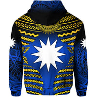 Nauru Polynesian Flag Zip Hoodie Creative Style Gradient Blue LT8 - Polynesian Pride