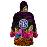 Northern Mariana Islands Summer Hibiscus Wearable Blanket Hoodie LT9 - Polynesian Pride