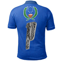Pohnpei Mens All Over Print Polo Shirt Pohnpei Flag Micronesian Pattern - Polynesian Pride