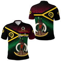 Custom Vanuatu Special Independence Anniversary Polo Shirt Original Flag Style LT8 Unisex Black - Polynesian Pride