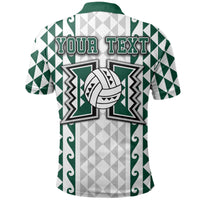 Custom Hawaii Rainbow Wahine Volleyball Polo Shirt LT6 - Polynesian Pride
