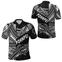 FSM Pohnpei Polo Shirt Happy Independence Day Original Vibes Black LT8 Unisex Black - Polynesian Pride
