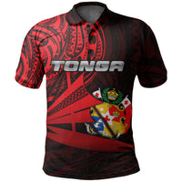 Tonga Polo Shirt Kalia Polynesian NO.1 LT6 Unisex Red - Polynesian Pride