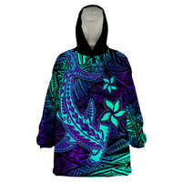 Polynesian Purple Paradise Hawaiian Tribal Hammerhead Shark Wearable Blanket Hoodie LT14 Unisex One Size - Polynesian Pride