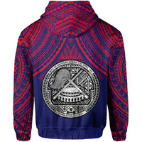 American Samoa Polynesian Coat of Arms Bald Eagle Zip Hoodie - Polynesian Pride