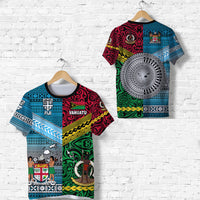 Vanuatu Fiji T Shirt Together Bright Color LT8 Unisex Red - Polynesian Pride