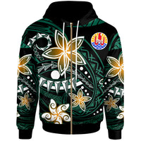 Tahiti Zip Hoodie Spring Style Black Color Unisex Black - Polynesian Pride