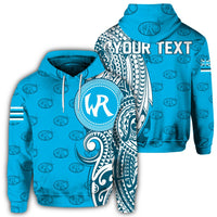 Custom Hawaii Hoodie Kealakehe High Tribal Kakau Pullover Hoodie Unisex Blue - Polynesian Pride