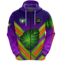 Custom Fiji Vuci Rugby Club Zip Hoodie Creative Style Purple, Custom Text and Number LT8 - Polynesian Pride