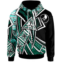 Yap Hoodie Tribal Flower Special Pattern Green Color Unisex Green - Polynesian Pride