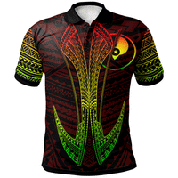 Yap Custom Polo Shirt Fish Hook Ver2 Unisex Red - Polynesian Pride