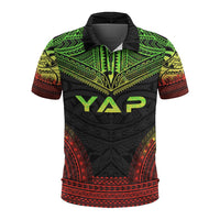 Yap Polo Shirt Coat Of Arms Polynesian Chief Tattoo Reggae Version Unisex Reggae - Polynesian Pride