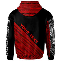 Chuuk Custom Hoodie Diagonal Pattern White Red - Polynesian Pride
