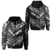 Custom FSM Pohnpei Zip Hoodie Happy Independence Day Original Vibes Black LT8 Unisex Black - Polynesian Pride