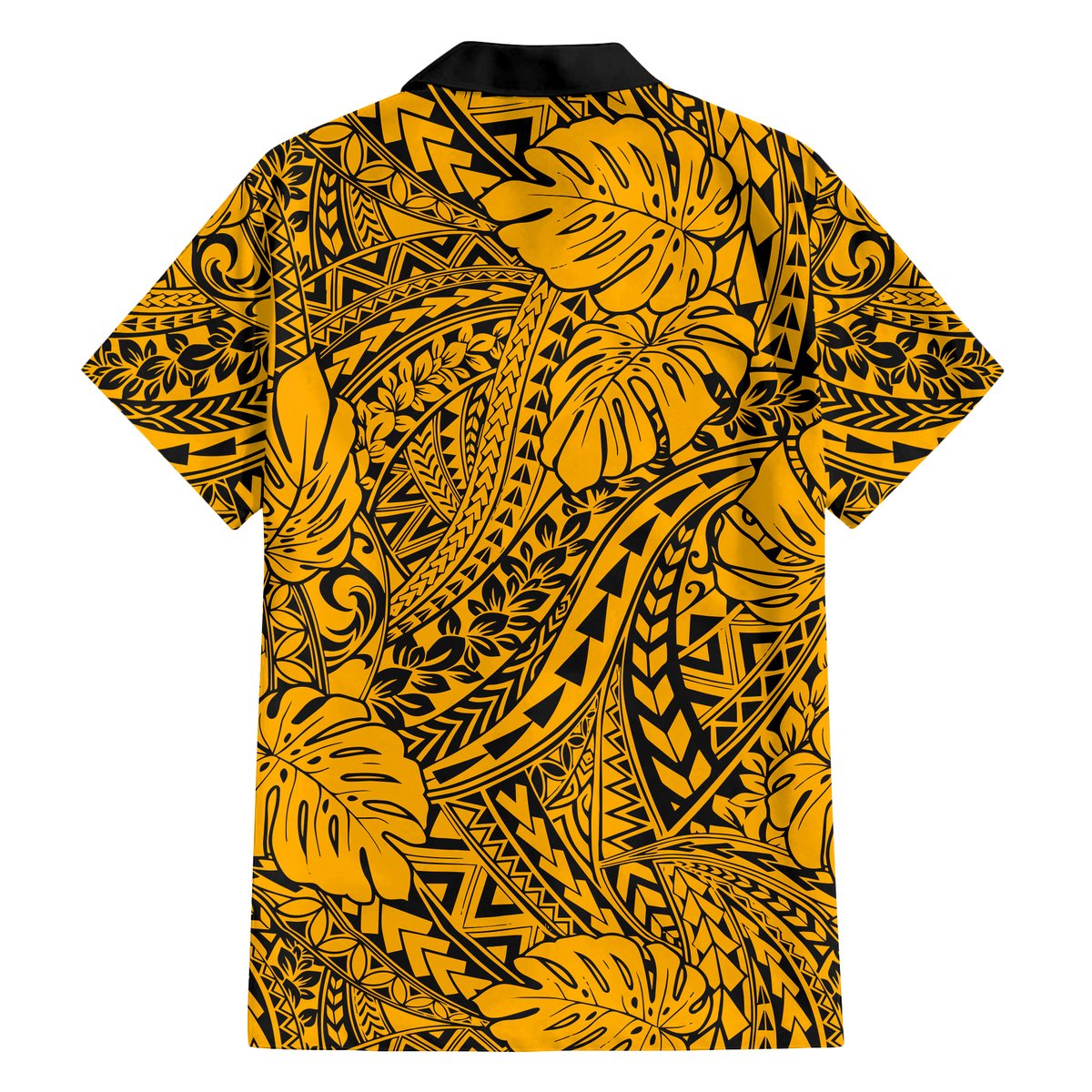 Gold Hawaii Family Matching Off Shoulder Long Sleeve Dress And Hawaiian Shirt Tribal Art LT14 - Polynesian Pride