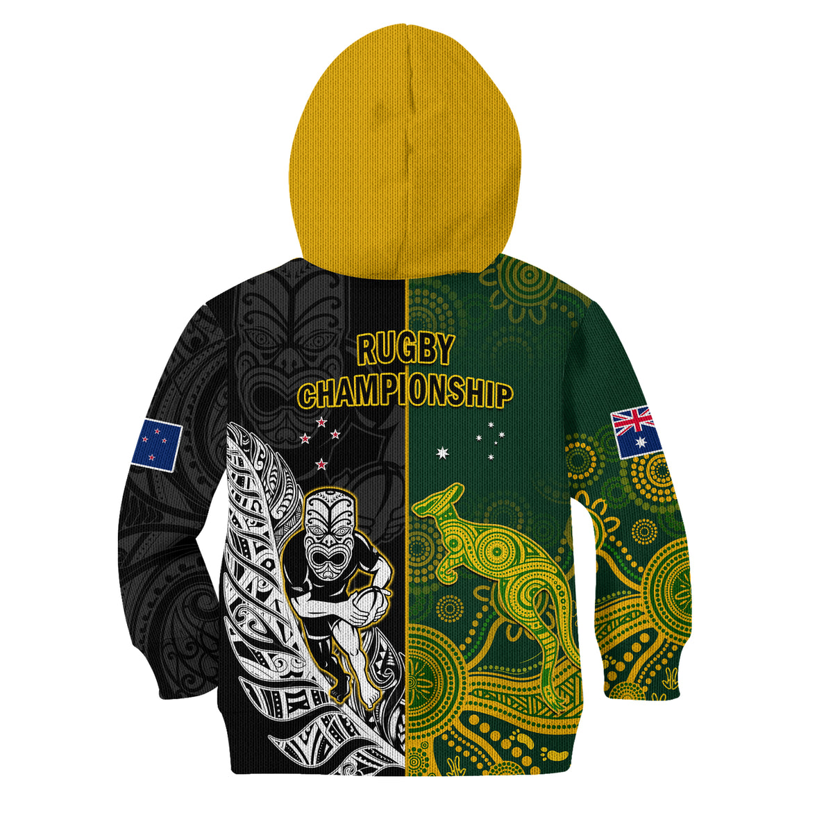 Australia Rugby Mix Aotearoa Rugby Hoodie KID Wallabies All Black Special Version LT14 - Polynesian Pride