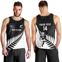 Personalised New Zealand Silver Fern Rugby Men Tank Top All Black Go Champions Maori Pattern LT14