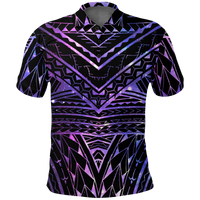 Polynesian Spearhead Purple Galaxy Polo Shirt LT12 Unisex Blue - Polynesian Pride